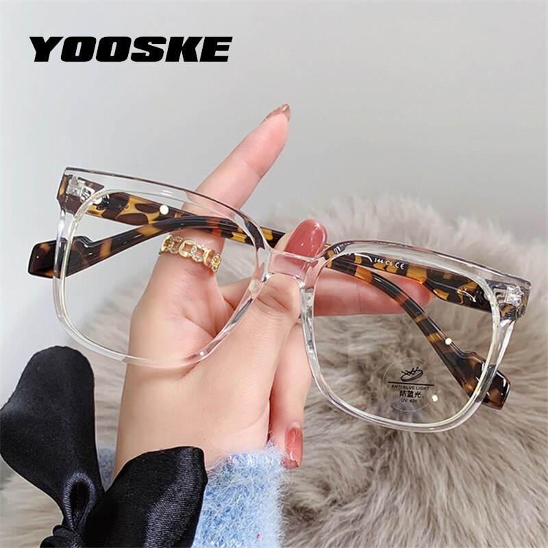 YOOSKE – lunettes de vue Anti-lumière bleue, monture pour ordinateur, léopard, surdimensionnées,