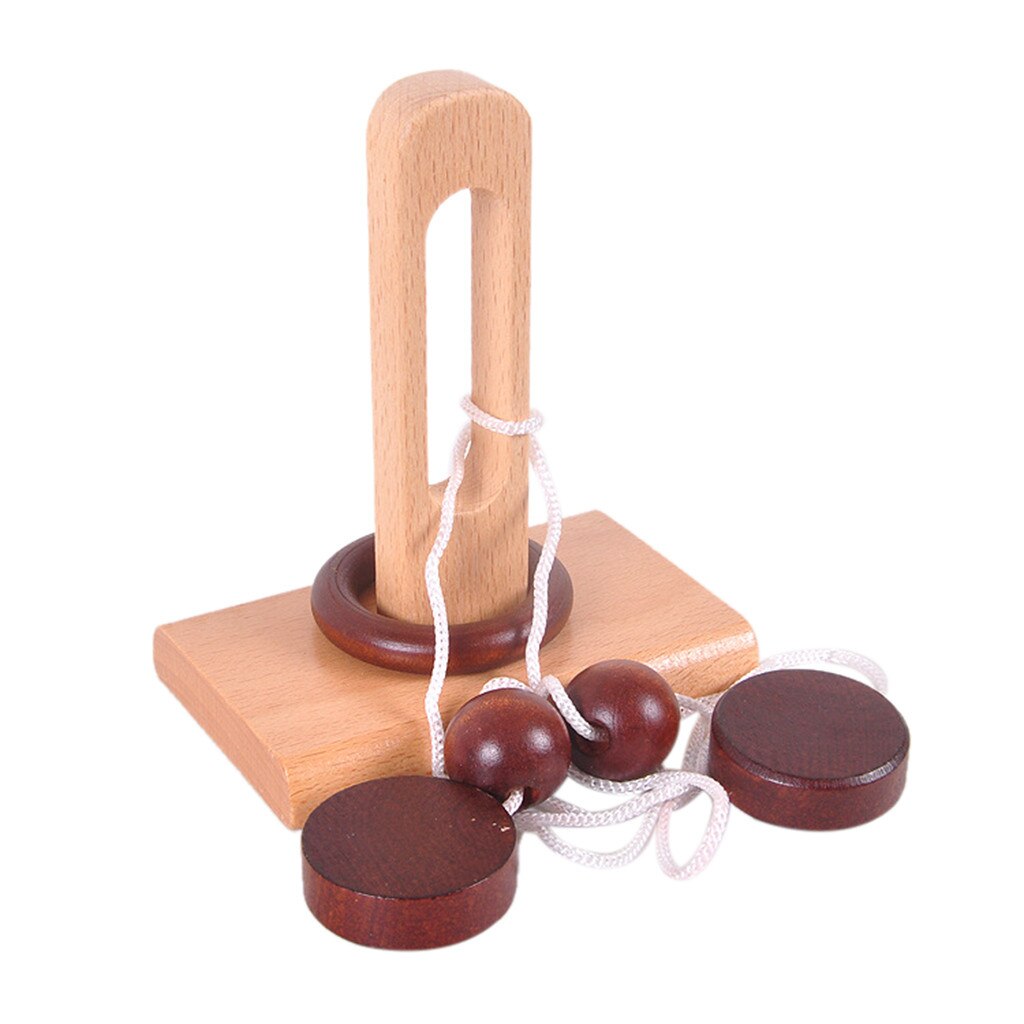 Classique jeu de Puzzle en bois Solution corde centrale casse-tête pour adultes jeu l'oeil de dieu 6cm x 9cm GK: C
