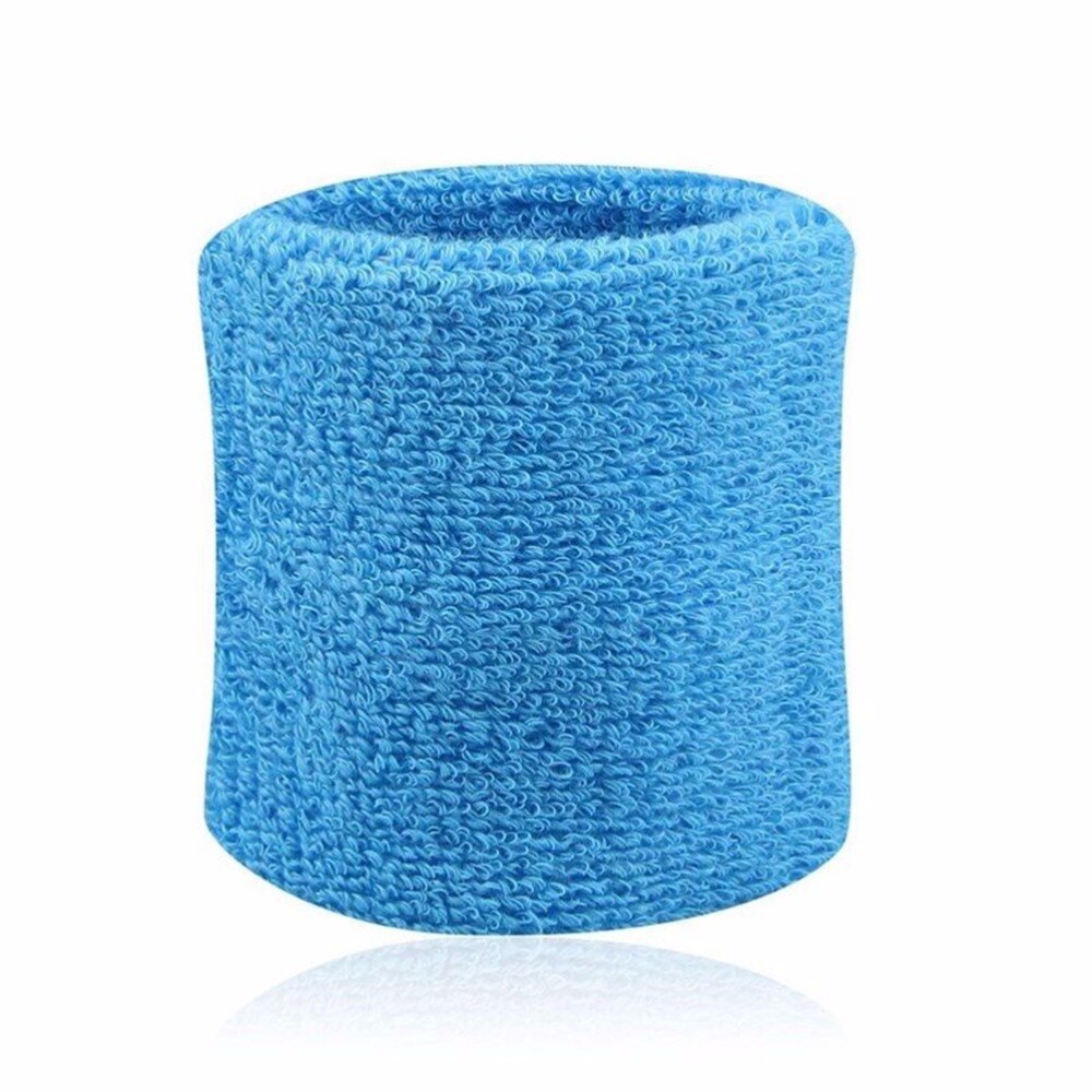 1 Pair Cotton Fiber Soft Wrist Bands Sweatbands Sports Wrist Support Brace Wrap Sweat Wristband Tennis Squash Badminton Gym