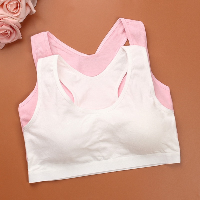 Children Underwears Soft Cotton Teenage Girls Underwear Bras Sports Kids Puberty Girl Bra Young Students Sport Training Bra