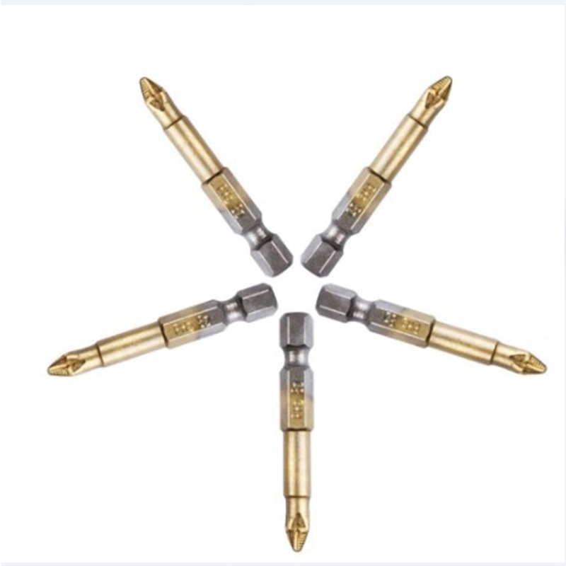 PH2 1/4 "hexagonal handle, titanium alloy coating, 50mm non-slip electric screwdriver, with magnetic tip of cross head
