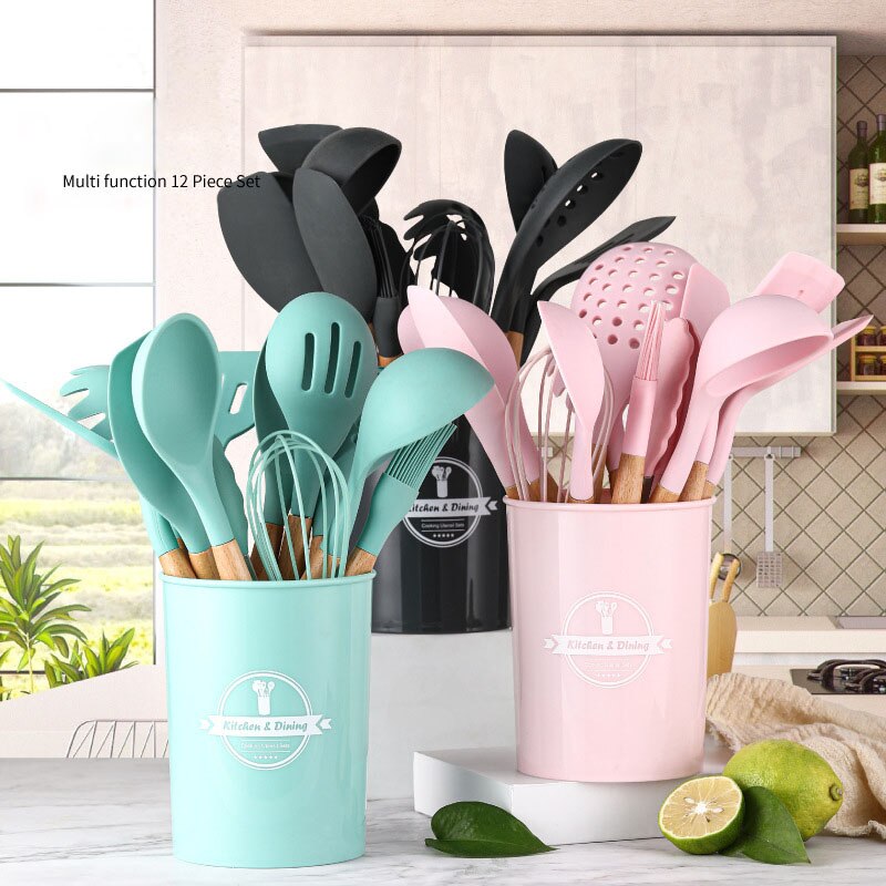 Geetest Cooking Tools Set Kitchen Utensils Set Kitchenware Silicone Non-stick Spatula Spoon Cooking Tool