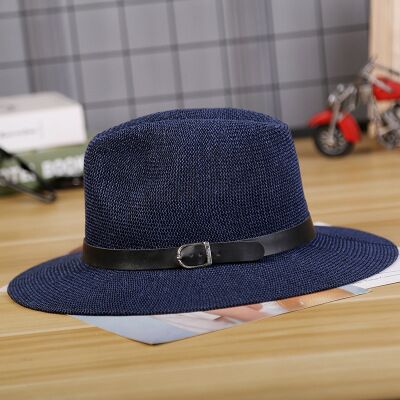 Strohoed Mannen Fedora Hoeden Met Riem Vintage Vrouwen Trilby Caps Zomer Fedora Uv Jazz Hoed Hoed Vrouwen vilt: 5