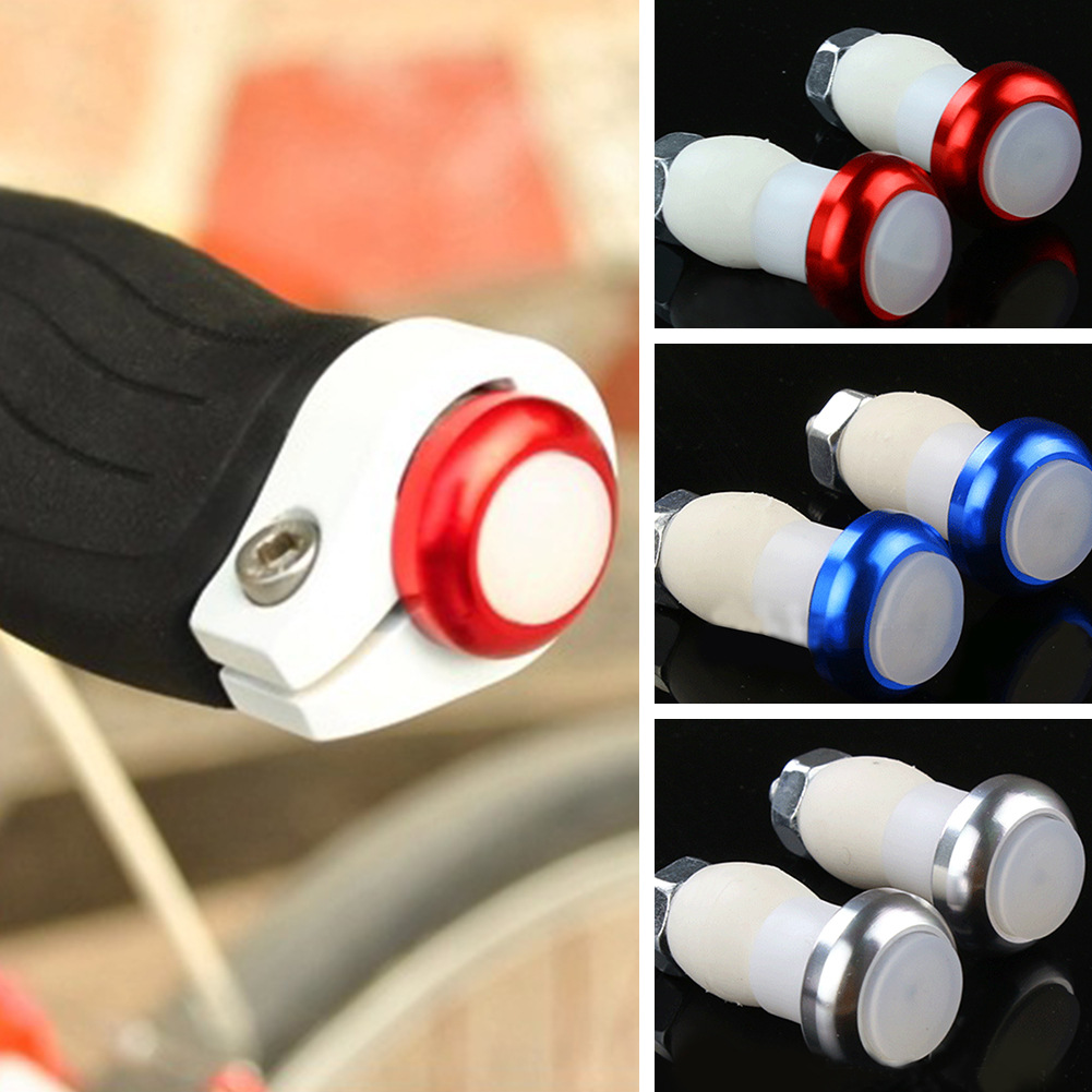 2 pièces vélo guidon lumière LED vélo lumière clignotant cyclisme poignée barre fin bouchon sécurité avertissement indicateur lampes réglables
