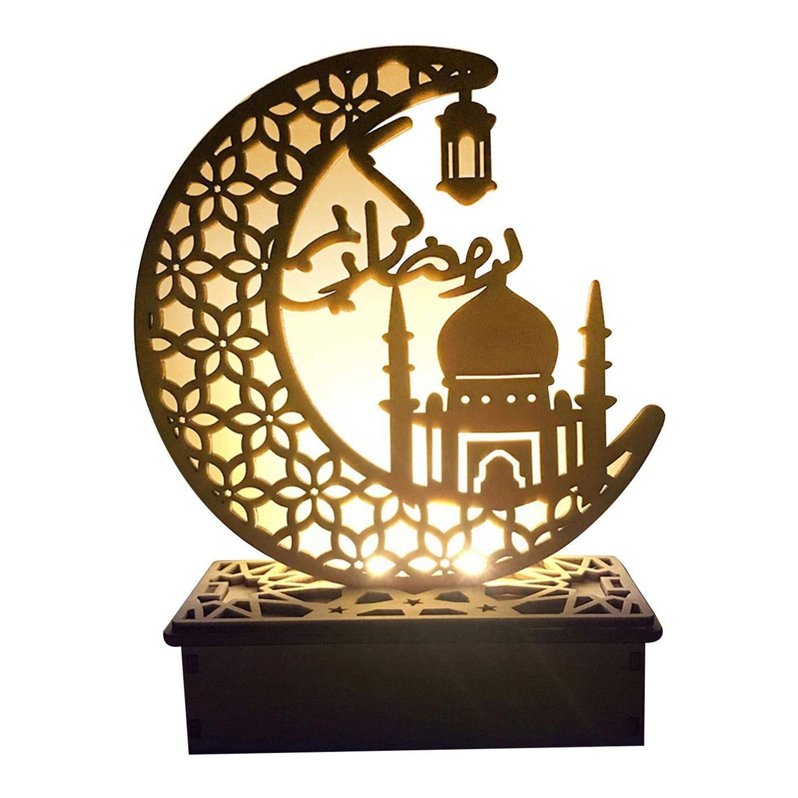 25 # Moslim Mubarak Houten Ornament Diy Lamp Decoratie Voor Eid Mubarak Decor Ramadan Decoratie Home Decor Accessoires