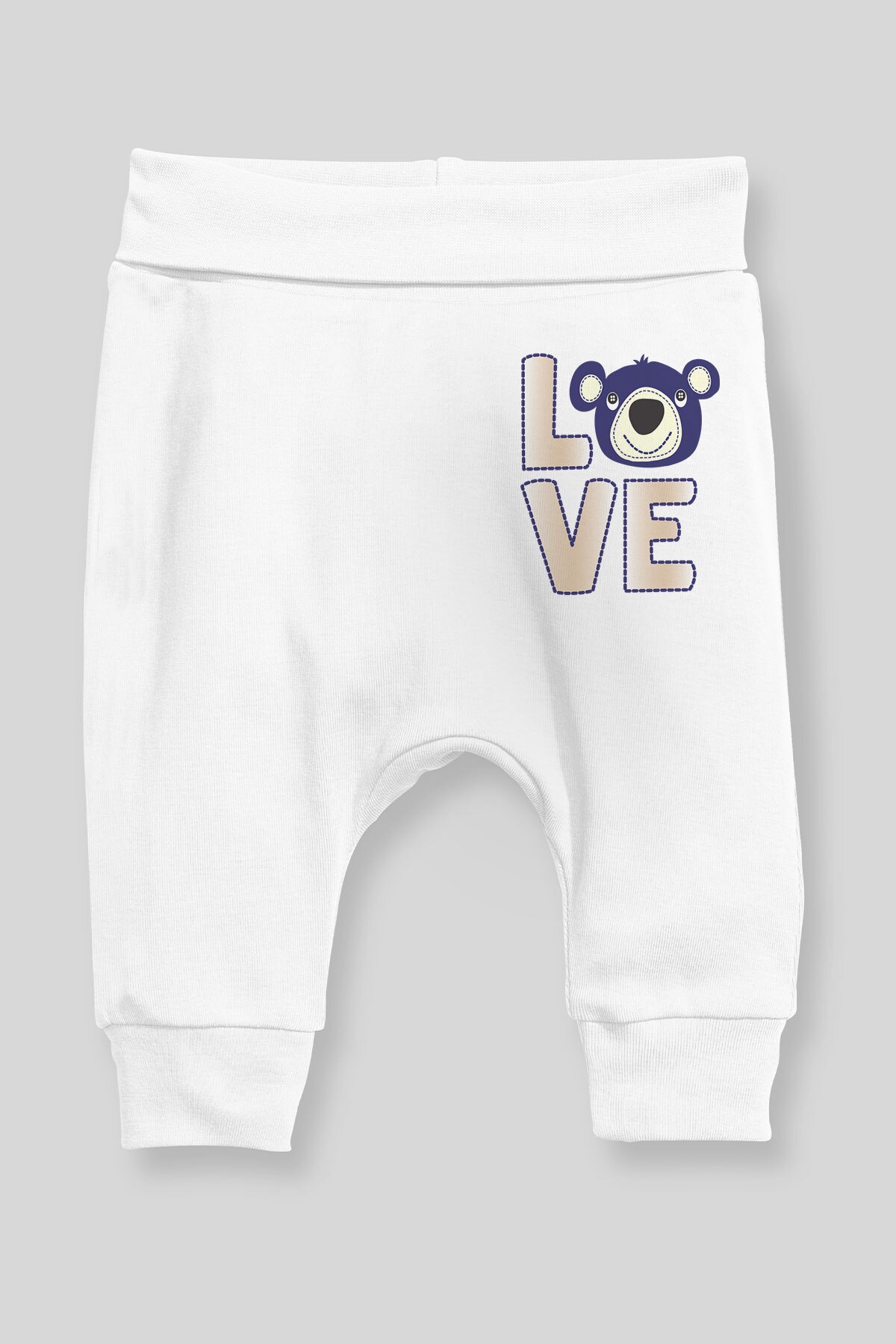 Angemiel Baby Love Bear Baby Boy Harem Pants Pantalon White