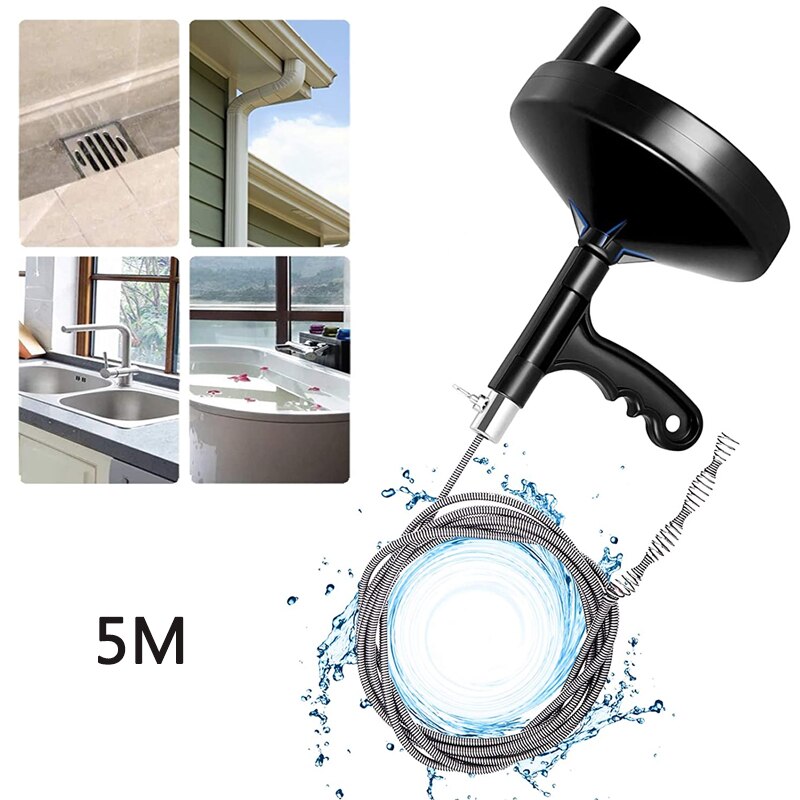 5M Ontstopper Riool Verstopping Hand Tool Pijp Haar Verstopping Schoonmaken Tool Remover Voor Bad Afvoer, Wastafel, keuken En Douche