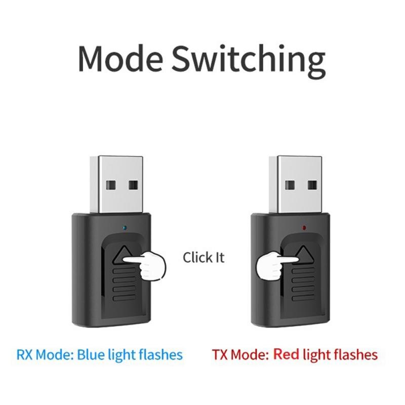 4 In 1 Bluetooth Receiver Bluetooth 5.0 USB 3.5mm Bluetooth Aux BT Audio Receiver Transmitter Wireless Dongle For Car/TV/laptop