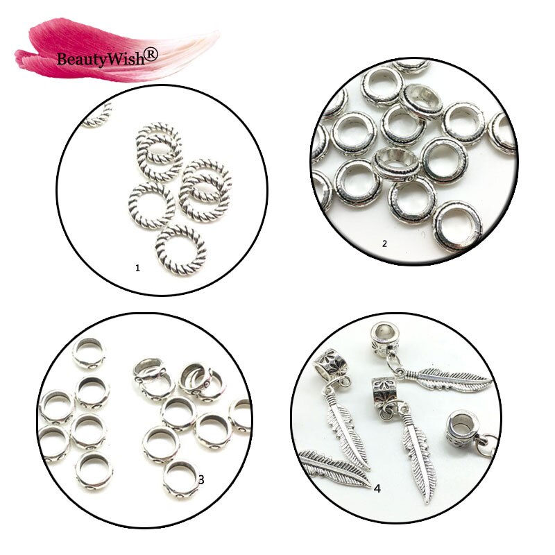 20 szt oplatania włosy Accessaries koraliki 6mm srebrny warkocz włosów Dreadlock koralik mankiet klip warkocz obręcz grono ołowiu