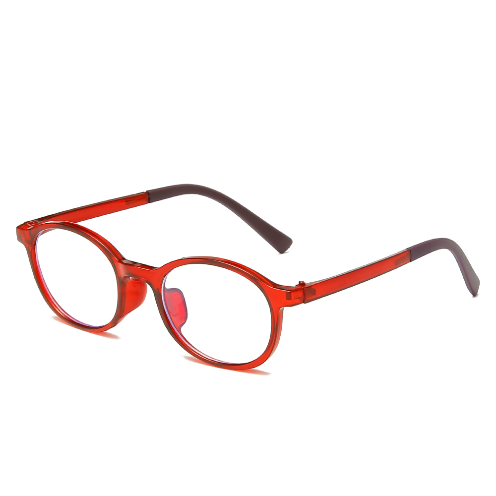 Lasten sinistä valoa estävät silmälasit, pyöreät linssit, reseptillä varustetut optiset kehykset, kirkkaat linssit,  uv400 kpl, pojat ja tytöt, sinisen valon estävät lasit: Punainen kehys