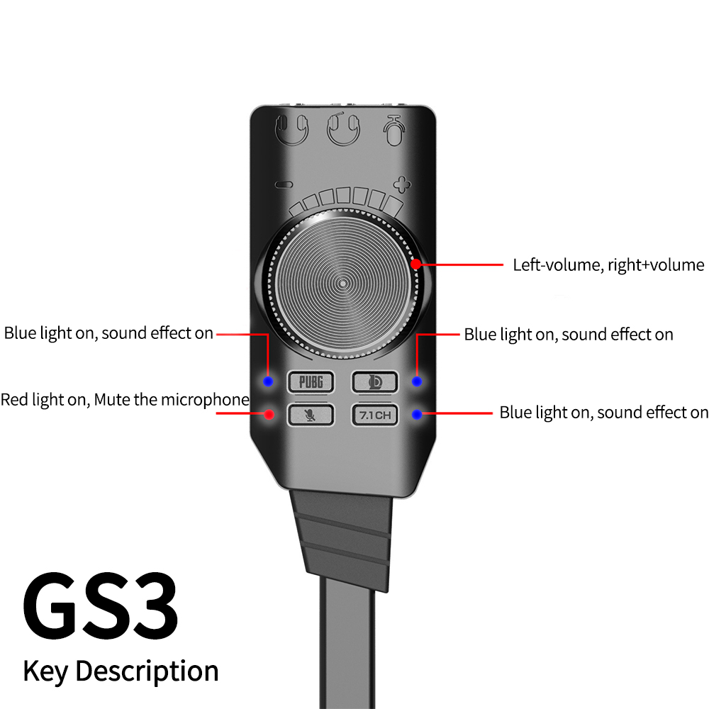 USB-Adapter Externe Usb Naar 3.5Mm Geluidskaart 7.1 Voor Pubg Gaming Externe Geluidskaart Stekker En Spelen Voor Computerspel Pc Laptop