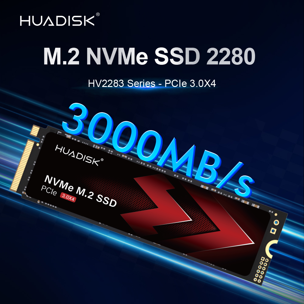 HUADISK NVMe SSD M.2 2280 512GB 1TB PCIe3.0 2TB 256GB 128GB Interne harde schijven NVMe PCIe Gen3.0x4 SSD voor laptop Desktop PC