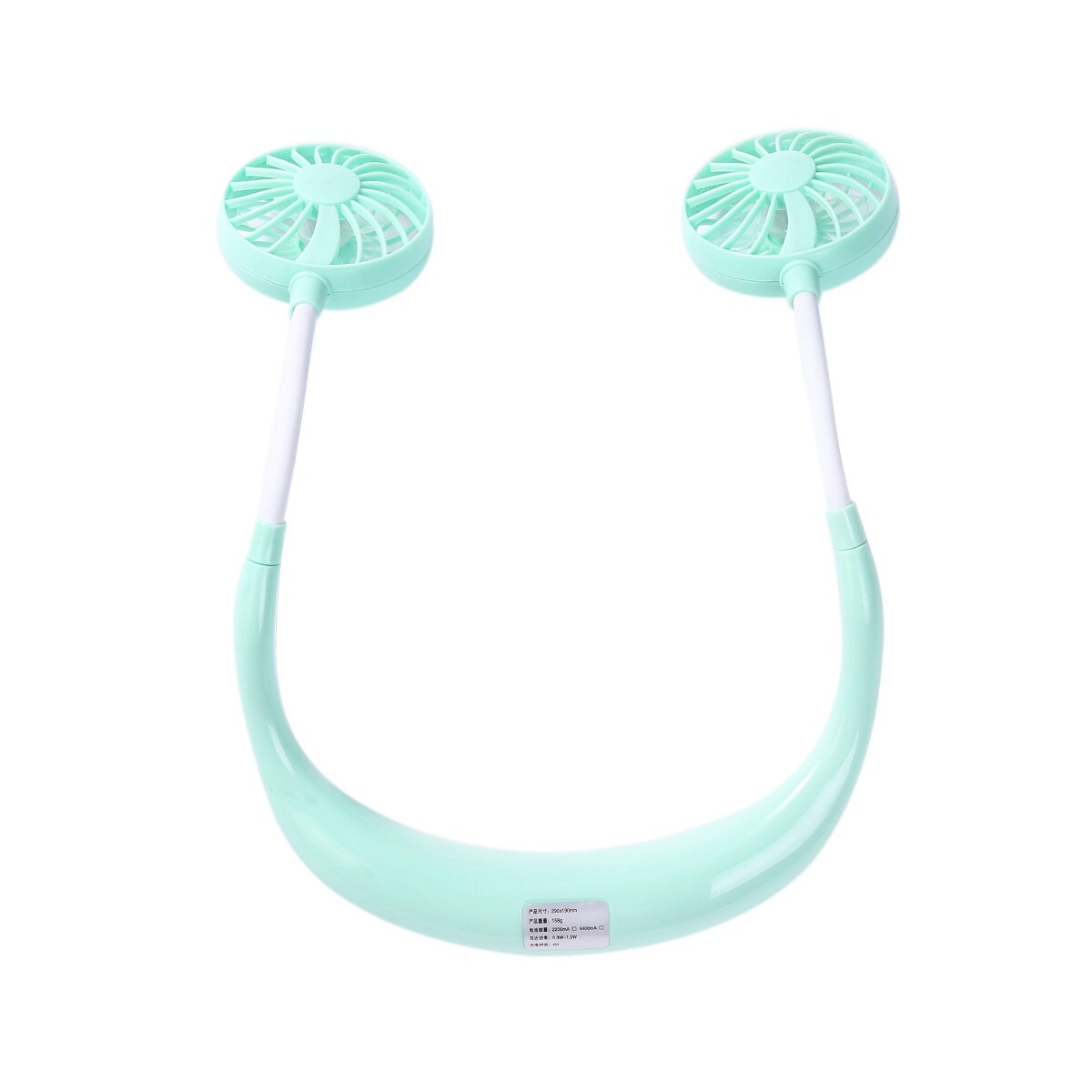 Summer Portable Hands-free Neck Band Hands-Free Hanging USB Rechargeable Dual Fan Mini Air Cooler Outdoor Sports Running: Green