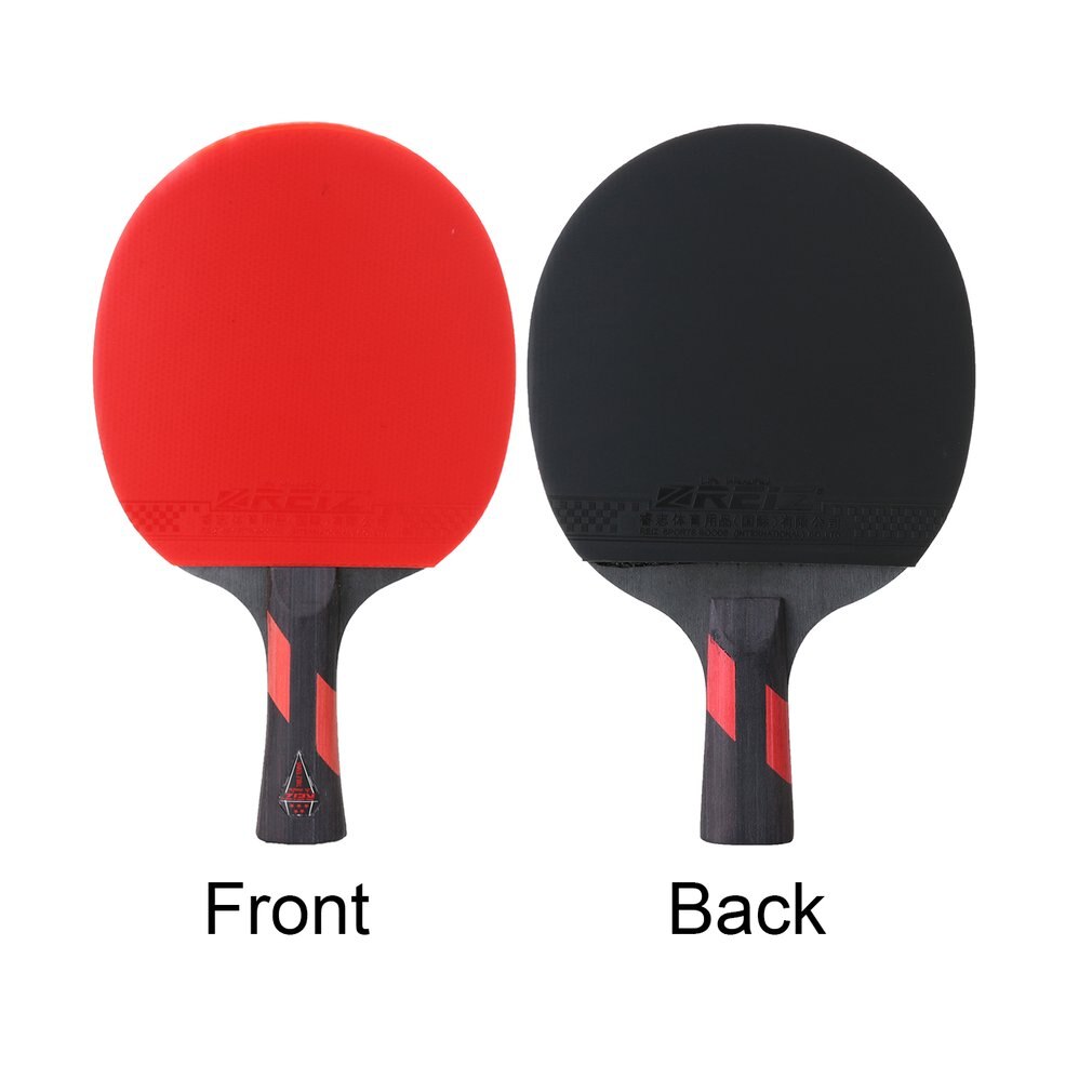 REIZ 5 Stars Table Tennis Racket Short Or Long Handle Shake-hand Ping Pong Paddle Match Training Racket With Case