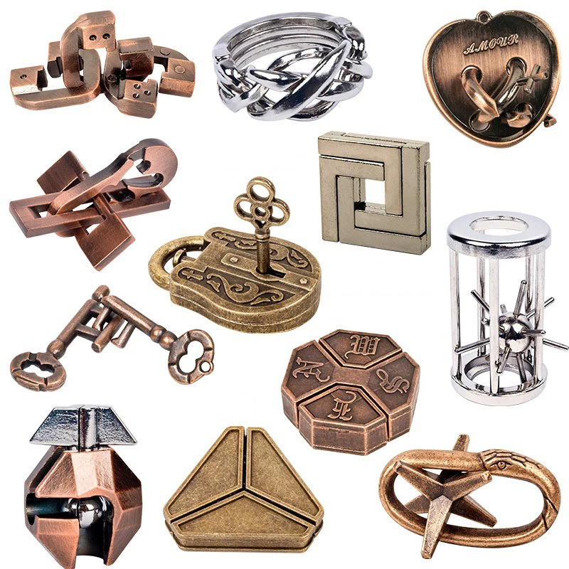 Klassische IQ Metall Denkaufgabe Magie Verblüffende Rätsel Spiel Spielzeug Für freundlicher Erwachsene Lustige Metall Puzzle