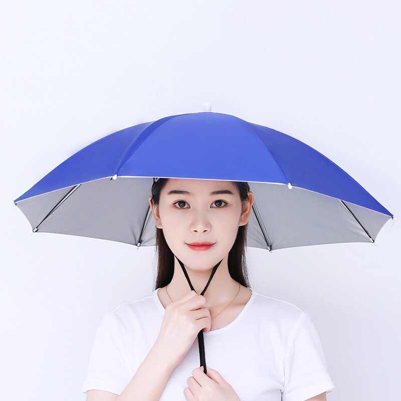 Sombrilla plegable para Pesca al aire libre, paraguas del ejército, impermeable, Camping, Pesca, sombreros, Cabeza de Playa, unisex: Blue