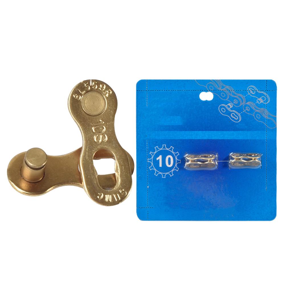 2 Pairs MTB Mountain Road Bike Chain Connector Lock for 6/7/8/9/10/11/12 Speed Quick Master Link Joint Metal Bicycle Repair Tool: 10S Gold	