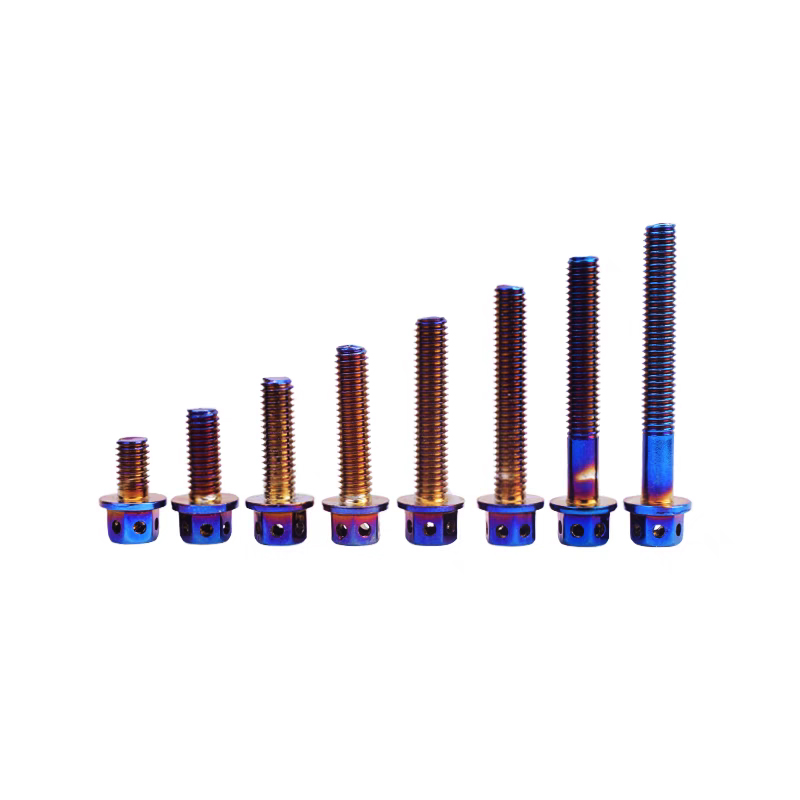 M6 M8 Burn Titanium screw 304 stainless steel with titanium plated blue gloden Hexagon Flange Head Screw bolts Electric