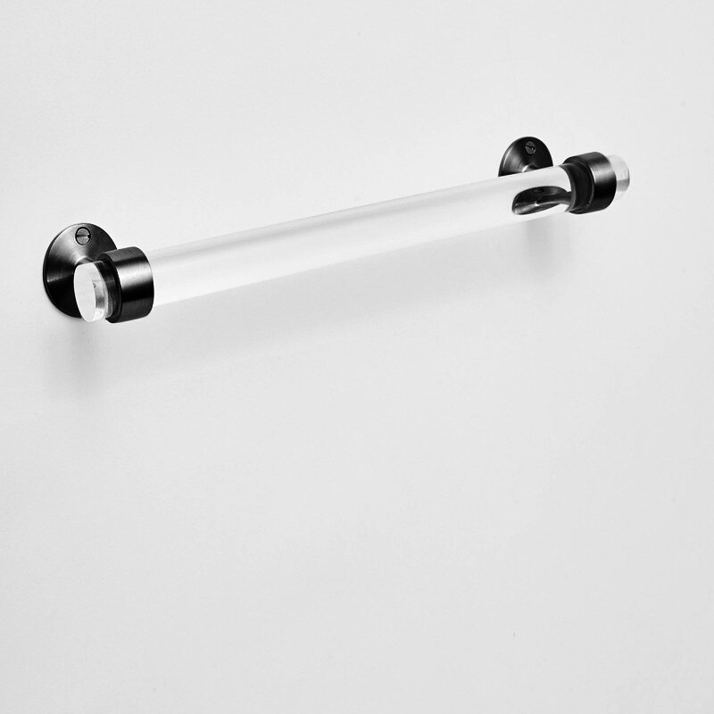 Acryl Handdoek Bar (Gepolijst Messing, Satijn Messing Of Nikkel) traditionele End Beugel-Lucite Handdoek Bar-Handdoek Bar-Handdoekenrek-Luxholdu: 50 cm black