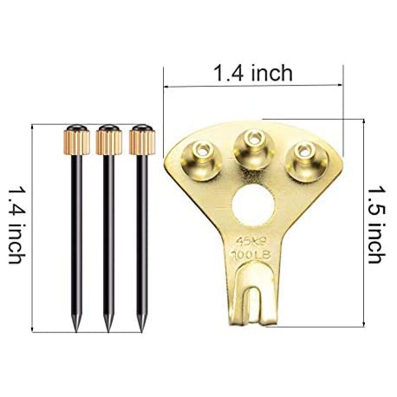 Kit de suspension de miroir lourd, 15 paquets de crochets avec clous pour cadre photo, 100 Lbs