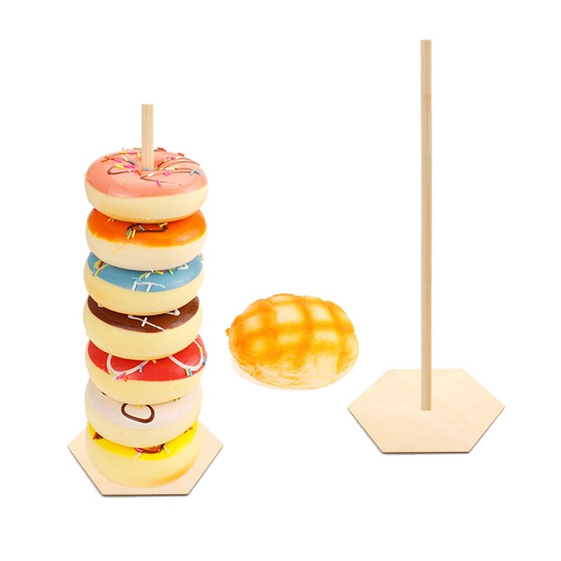 Présentoir à donuts en bois, porte-donuts, support à Dessert pour mariage, anniversaire, fournitures de fête, décoration de fête prénatale: 2