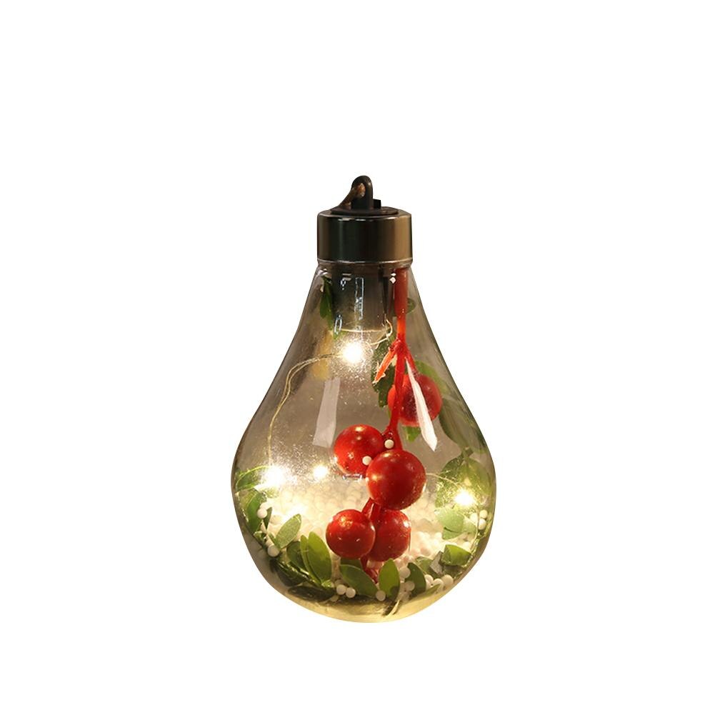 Bola de Navidad luminosa transparente, luz Led de noche, decoración de árbol de Navidad, colgante: Style 4