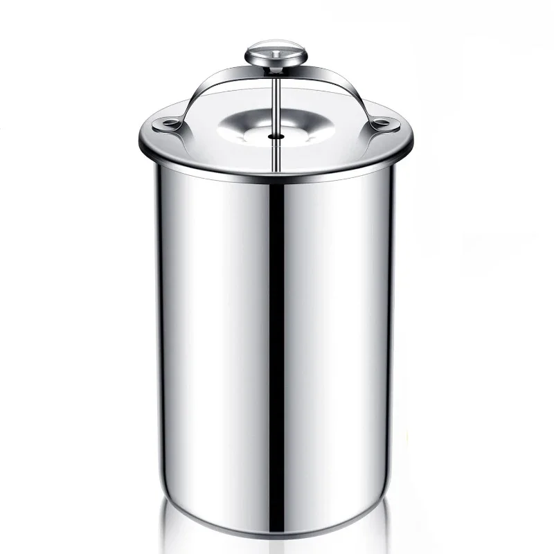 Stainless Steel Steamed Meat Pot Meat Press Cooker Ham Press with Thermometer Steamed Meat Bucket Home Kitchen Cooking Bake Tool: black