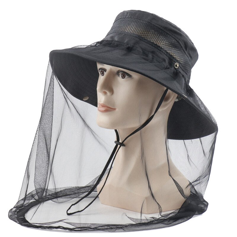 CAMOLAND-Sombrero de malla antimosquitos para hombre y mujer, sombrero de red con protección UV para el Sol, para exteriores, pesca, senderismo