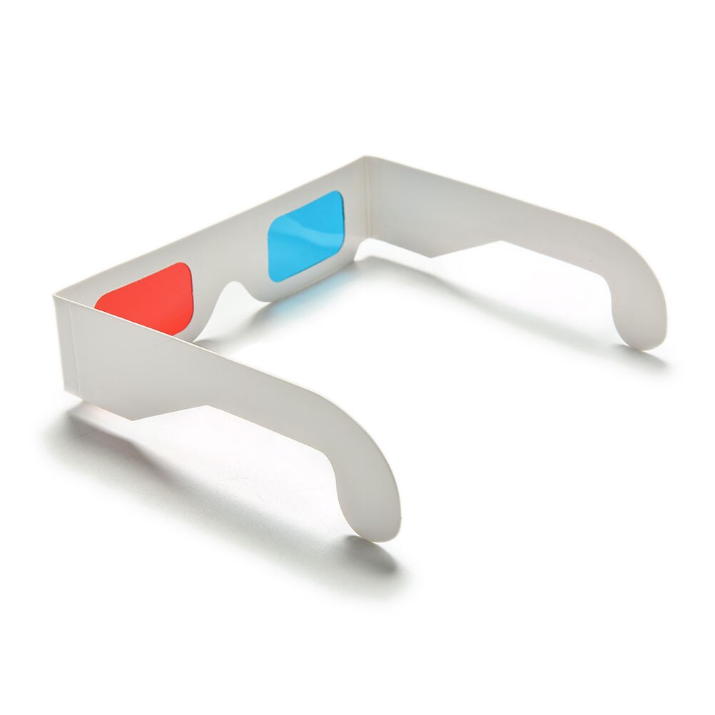 10 stk./parti universal anaglyf pap papir rød & blå cyan 3d briller til film