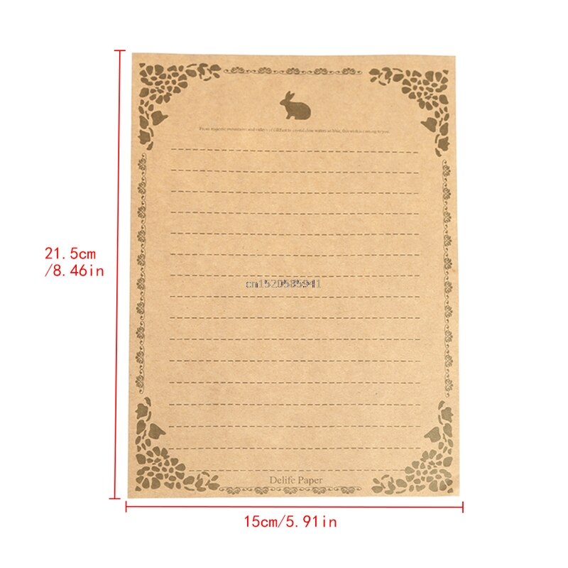 8 Sheets Vintage Retro Writing Stationery Paper Pad Note Letter Set
