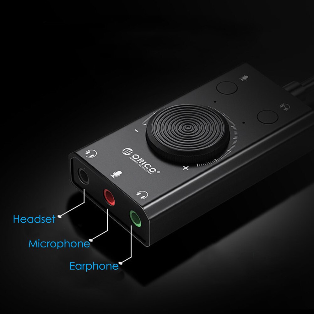 USB Sound Card Plug and Play External Stereo Sound Adapter Headphone Microphone Splitter Converter with Volume Control TRS/TRRS