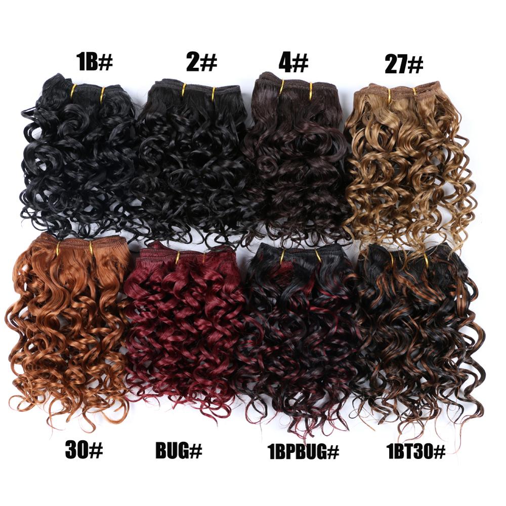 3Pcs/Lot Hair Weaving Afro Kinky Curly Hair Extensions For Women Synthetic High Temperature Fibre Ombre Crochet Hair Color