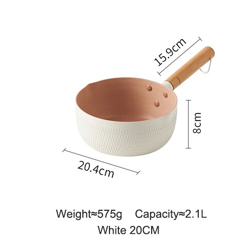 Küche Kochen Topf Maifan Stein Nicht-Stick Kochen Nudeln Heißer Milch Suppe Töpfe Japanischen Stil Schnee Pan Herd universal Kochgeschirr: White