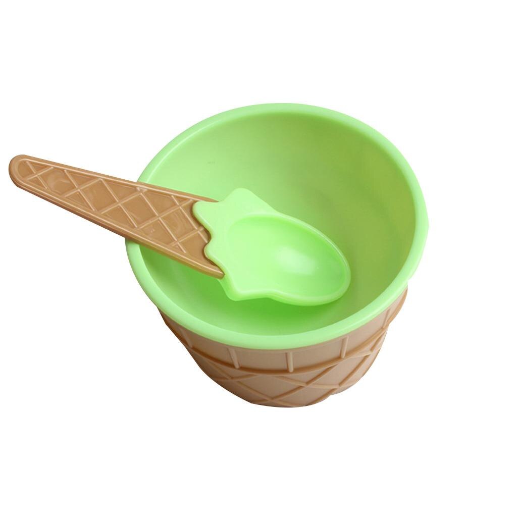 1Set Kids Ice Cream Bowl Spoon Set Durable Children Lovely Dessert Bowl DIY Ice Cream Tools icecream bowl+spoon: NO.2