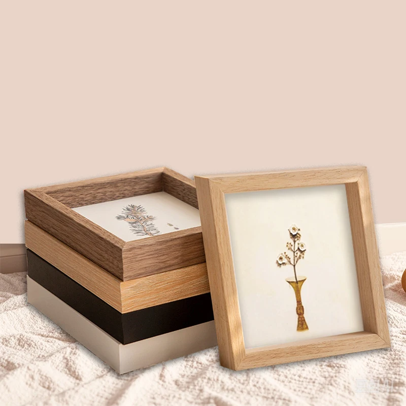 Minimalistische vierkante houten fotolijst voor 6x6 inch foto's, kleine holle witte fotolijst voor 4x4 inch, 8x8 inch, 10x10cm 15x15