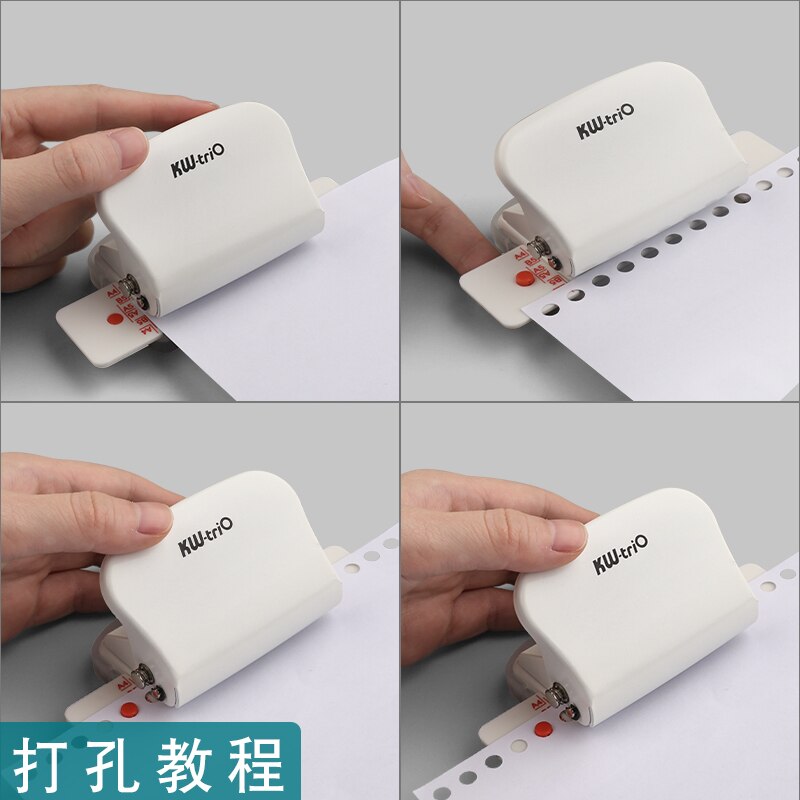 KW-trio 6-Hole Paper Punch Handheld Metal Hole Puncher Capacity 6mm for A4 A5 B5 for Notebook Scrapbook Diary Binding 99H9