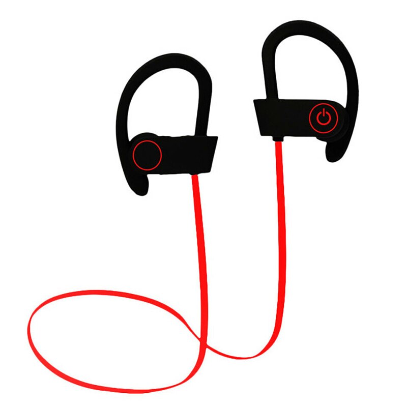 Auriculares inalámbricos Bluetooth 5,0, audífonos deportivos intrauditivos con ergonómico, reducción de ruido, sonido de voz HD para iPhone: Red