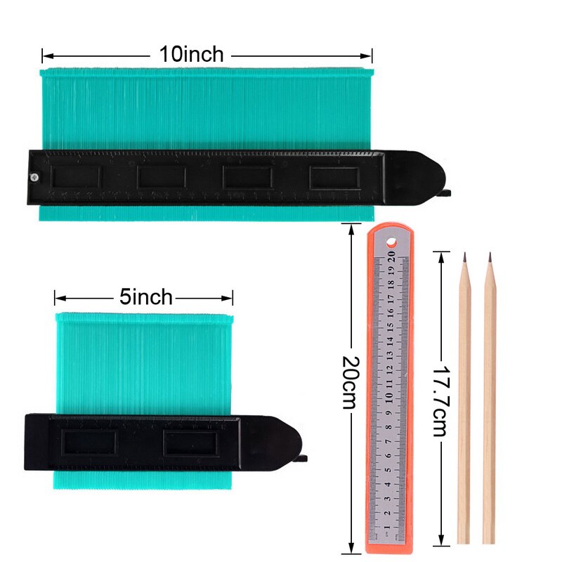 Profile Measuring Tools Deep Duplicator Tiling Laminate Woodworking Tools Irregular Plastic Gauge Contour Gauge Ruled 5/10 Inch