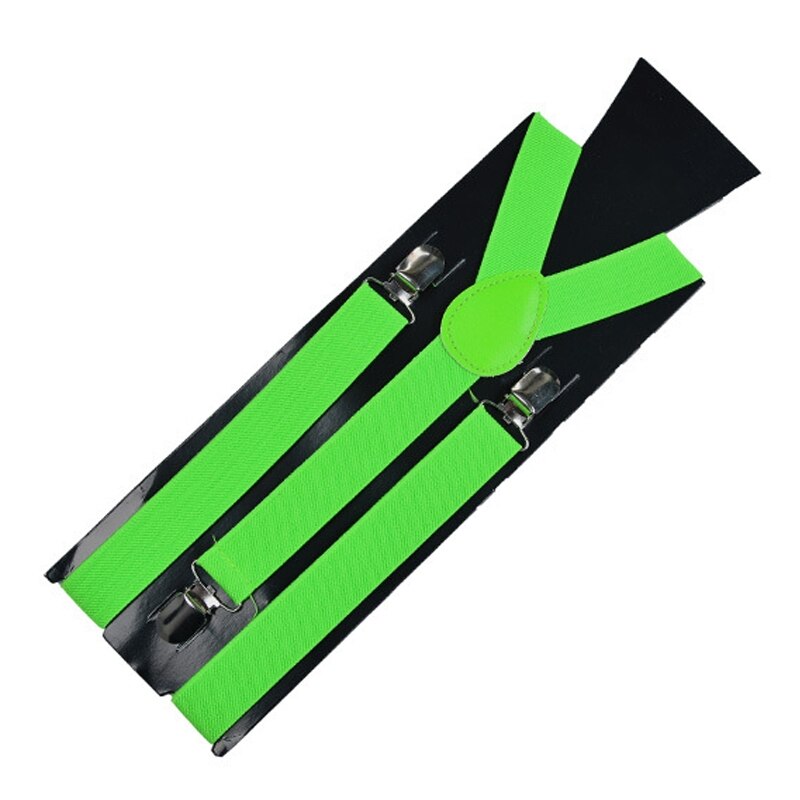 Vrouwen Mannen Verstelbare Vorm Elastische Clip-On Jarretelle Drie Clip Broek Bretels Bruiloft Strap Party Riem Mode Accessoires: Green