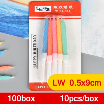50/100 boxs Birthday candles child cake decorative candle romantic party candles Festive supplies wedding decoration: L  0.5x9cm  50 box