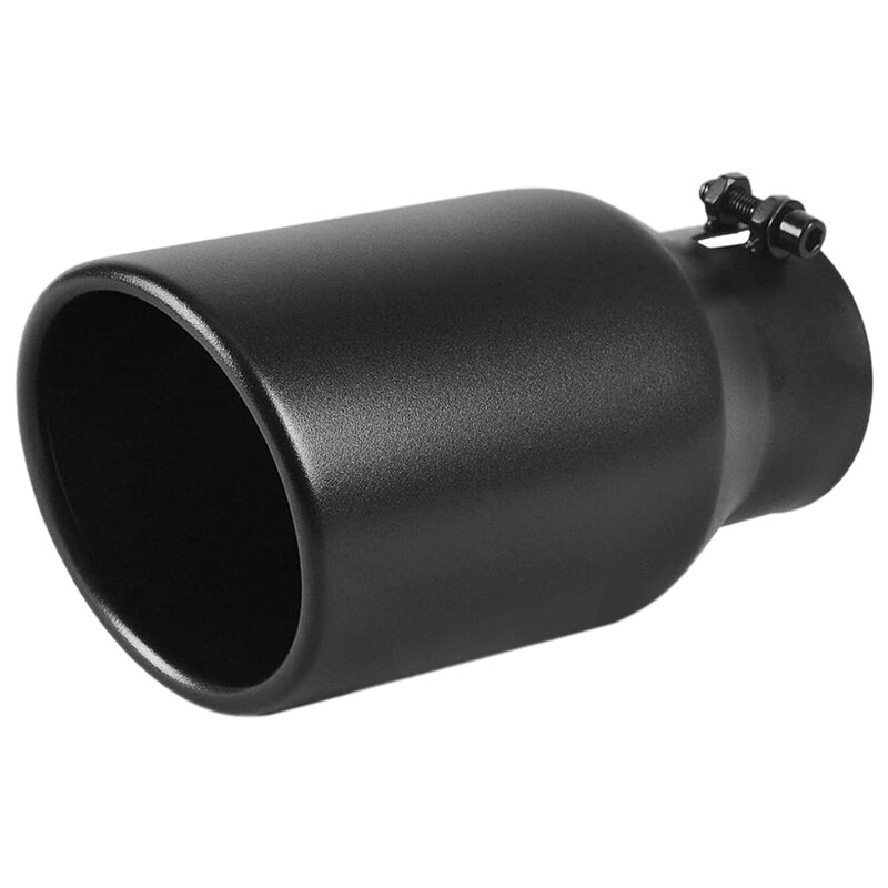 3 Inch Inlet Black Exhaust Tip 3 x 4.5 x 9 Black Paint Finish Stainless Steel Material Exhaust Tip Bolt-on Installation: Default Title