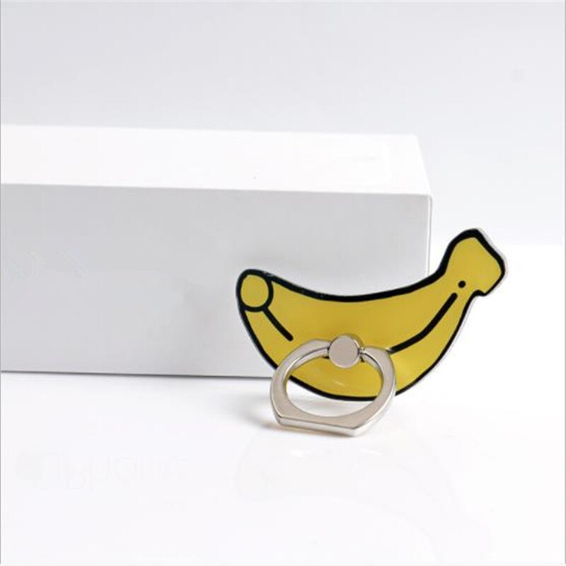 Supporto del telefono Mobile del fumetto di frutta anello fibbia staffa di 360 gradi di rotazione pigro desktop staffa di barretta dell'anello del supporto del supporto del telefono: Banana