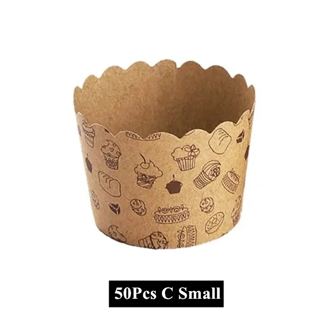 50 Uds. De vasos de papel para magdalenas, envoltorios para hornear pasteles, suministros para fiestas de panadería, molde para pastel de boda, revestimientos para magdalenas y magdalenas, suministros para hornear: Beige