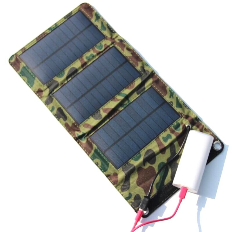 Solcellepanel fordable og bærbar soloplader 5w usb udendørs foldningslader taske opladning til xiaomi iphone / samsung / huawei / htc