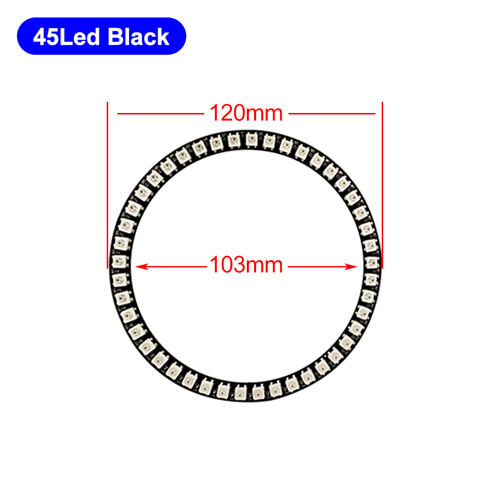 DC5V WS2812B DIY anillo Led direccionable individualmente WS2812 IC incorporado 5050 RGB módulos redondos círculo Arduino luz 8 a 148 píxeles: Verde claro