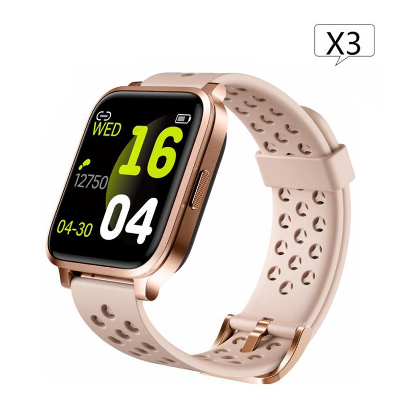 X3 silicone smart watch smart dynamic bracelet static heart rate IP68 Sports Pedometers wristband smart band fitness tracker: rose gold