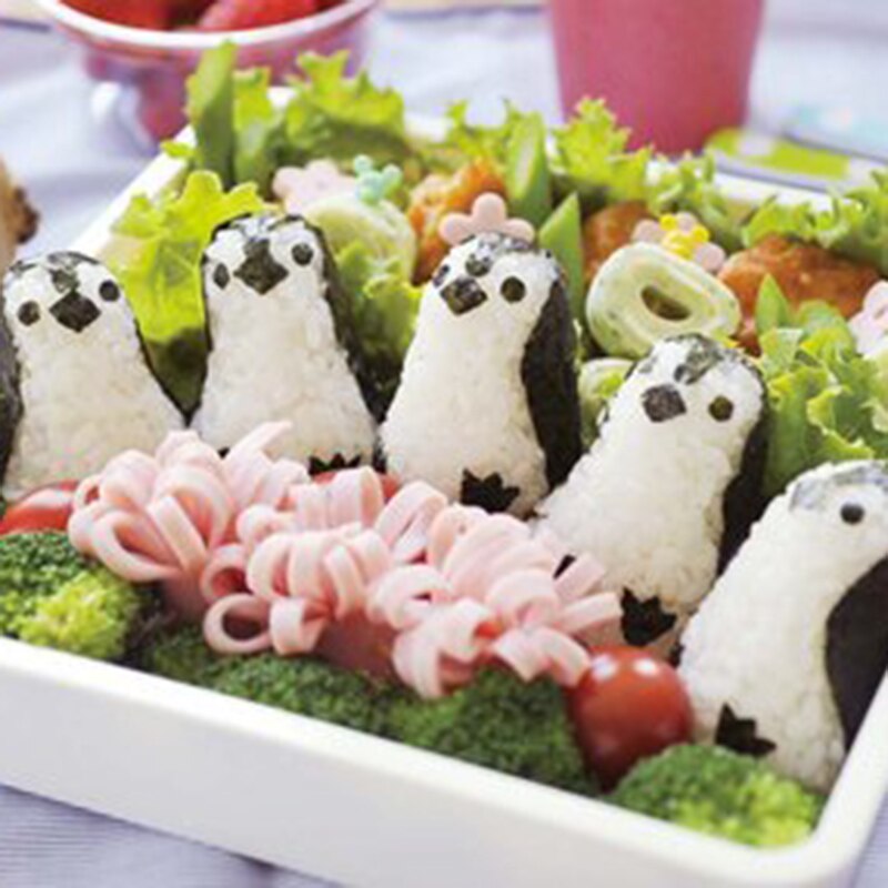 Forma di pinguino Stampo Palla di Riso Carino Sushi Muffa Della Muffa creatore Utensili Da Cucina Onigiri creatore impostato Bento Sandwich gadget Fai Da Te Pugno