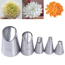 5 stk/set Van Chrysant Nozzle Icing Piping Pastry Nozzles Keuken Gadget Bakken Accessoires Maken Cake Decoratie Gereedschappen