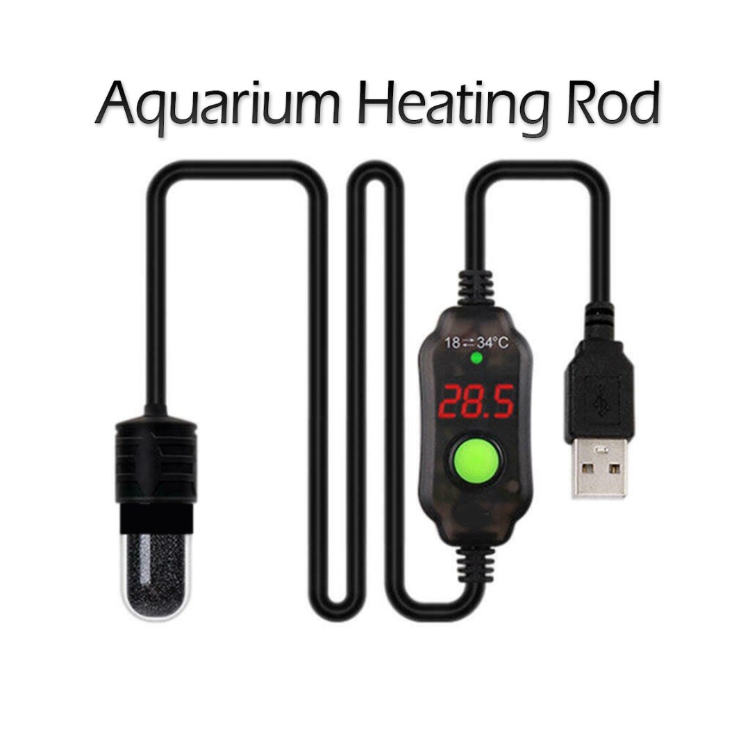 Digital LED Mini Aquarium Fish Tank Heater USB Heating Rod Submersible Thermostat Heater For Fish Tanks Pet Drinking Water