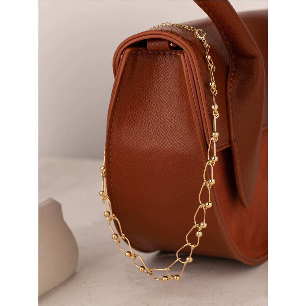 Yhpup Chain Torques Necklace Temperament 14 K Golden Metal Copper Collar Necklace for Women collane donna statement